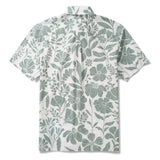 Menâ€™s Green Floral Hawaiian Shirt â€“ 100% Cotton Button-Down Short Sleeve Shirt
