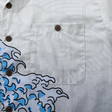 Wave Hawaiian Shirt For Men Japanese Aloha Shirt Cotton Short Sleeve Camp Shirt Japanese Ukiyo-e