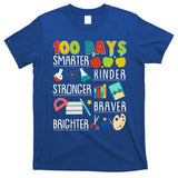 100 Days Smarter Kinder Stronger Braver Brighter 100 Days Of School T-Shirt