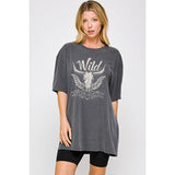 Wild Cow Girl Graphic  Oversized Tee