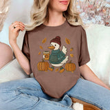 Faux Embroidery Fall Goose Tee