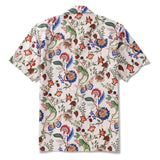 Men's Hawaiian Shirt Short Sleeve Camp Collar 100% Cotton Beige Aloha Floral and Gecko's Whisper