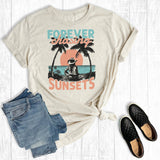 Western Cowgirl Summer Forever Chasing Sunsets Graphic Tee