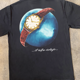 RETRO FULGOR 'SWISS MADE' GLOBE HEAVY BLACK TEE