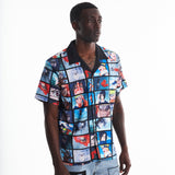NARUTO VS SASUKE SCENES BUTTON UP SHIRT (MULTI)