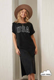 USA Puff Print Mineral Washed Graphic Dress