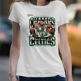2024 Boston Celtics NBA Finals Champions Pull Up Jumper Caricature White Shirt