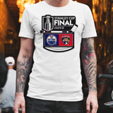 2024 NHL Stanley Cup Oilers vs Panthers Logo Retro Shirt