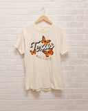 Texas Butterfly Off White Thrifted Graphic Tee