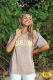 Custom Foil/Ink Mineral Washed Graphic Top