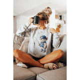 Teddy Bear Fisherman Vintage  Graphic Sweatshirts