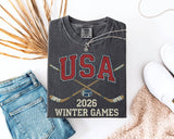 Vintage USA Hockey Shirt 2026 Winter Games Retro