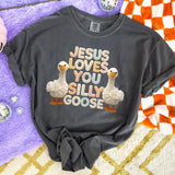 Faux Yarn Jesus Loves You, Silly Goose Tee