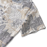 Botanical Oasis 100% Cotton Men's Short Sleeve Button-down Shirt Brown Aloha Hawaiian