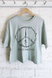 Peace Floral Soft Cotton Screen Printed Women's T-Shirt