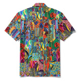 Men's Hawaiian Shirt African Print Shirt 100% Cotton Short Sleeve Camp Collar Aloha Shirt