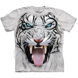 Big Face Tribal White Tiger T-shirt