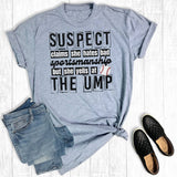 Funny Baseball Suspect Claims Graphic Tee