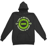 Blood 13 Distressed Pull Over Hooded Fleece Hooded Sweatshirt