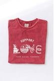 Support Love Your Local Farmers Mineral Washed Graphic Top