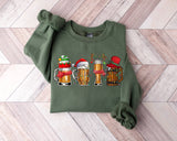 Christmas Beers Tee with Santa & Lights Design