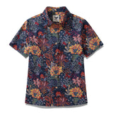 Women's Hawaiian Shirt Quirky Plants Print Cotton Button-up Short Sleeve Quirky Plants Women Shirt