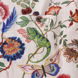 Men's Hawaiian Shirt Short Sleeve Camp Collar 100% Cotton Beige Aloha Floral and Gecko's Whisper