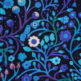 Men's Hawaiian Shirt Short Sleeve Button-down 100% Cotton Blue Aloha Midnight Garden