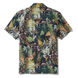 Men's Hawaiian Shirt Short Sleeve Camp Collar 100% Cotton Green Aloha Emerald Grove
