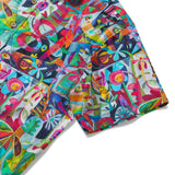 Yiume Corlorful Hawaiian Shirt 100% Cotton Men's Short Sleeve Button-down Aloha Shirt Happy Days By Este Macleod