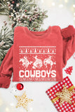 Christmas Cowboys Mineral Graphic Terry Sweatshirts