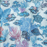 Blue Hawaiian Shirt For Men Fish Shirt Short Sleeve Button-down 100% Cotton Blue Aloha Seaside Boho