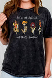 We Are All Different Wild Flower Mineral Graphic Tshirts