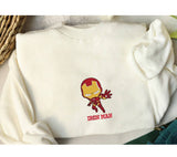 Iron Man Embroidered Crewneck Sweatshirts