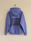 Drink Local Coffee Hoodie - Violet (Heavyweight)