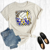 Custom Retro Game Day Volleyball Graphic Tee
