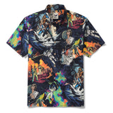 Men's 1930s Retro Hawaiian Shirt Astronauts Shirt Short Sleeve Button-down 100% Cotton Blue Aloha Galactic Quest