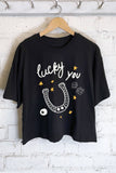 Lucky You Horseshoe Graphic Long Crop Top