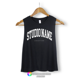 Custom Cropped Racerback  Tank Top - Pilates Studio - Logo