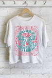 Flower Butterfly Graphic Long Crop Top