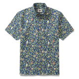 Men's Hawaiian Shirt Birds and Pomegranates Print Cotton Button-down Short Sleeve Aloha Shirt Birds And Pomegranates.
