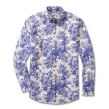 Men's Hawaiian Shirt Rural Scenery Print Cotton Button-down Long Sleeve Aloha Shirt