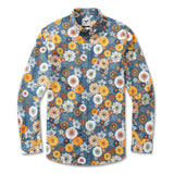 Men's Long Sleeve Hawaiian Shirt 60's Floral Print Cotton Button-down Aloha Shirt 60's Floral Print By Samantha O' Malley