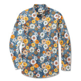 Men's Long Sleeve Hawaiian Shirt 60's Floral Print Cotton Button-down Aloha Shirt 60's Floral Print By Samantha O' Malley