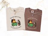 Dumpster Fire Raccoon Mental Health Tee