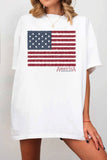 America Knit Flag Oversize Graphic Tshirts