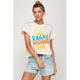 Vacay Mode On Vintage Graphic Crop Top