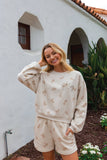 Get Cozy Floral  Sweatshort/Sweatshirt Matching Set