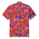 Men's Hawaiian Shirt Short Sleeve Button-down 100% Cotton White Aloha American Celebration