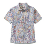 Women's Hawaiian Shirt Tropical Palm Tree Print Cotton Button-up Short Sleeve Jungle Women Shirt
